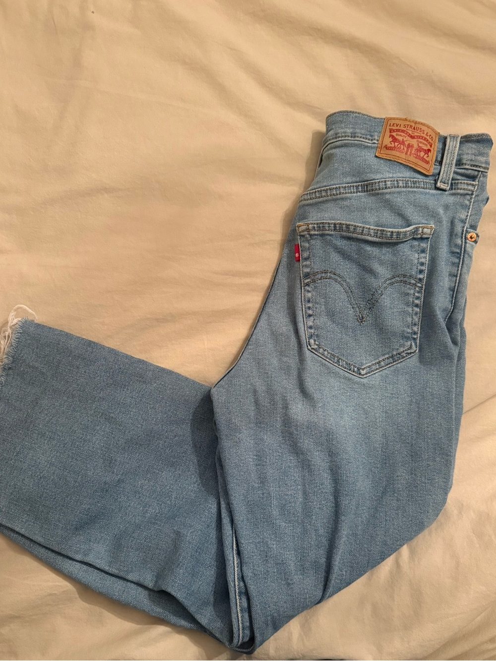 Levi's Light Blue High-Rise Straight Jeans